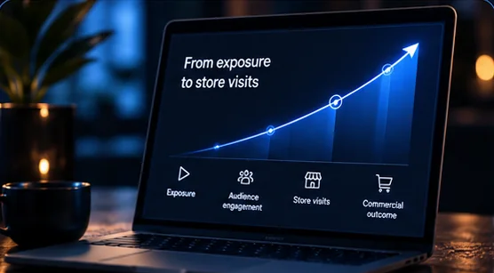 Illustrative measurement journey from campaign exposure to store visits